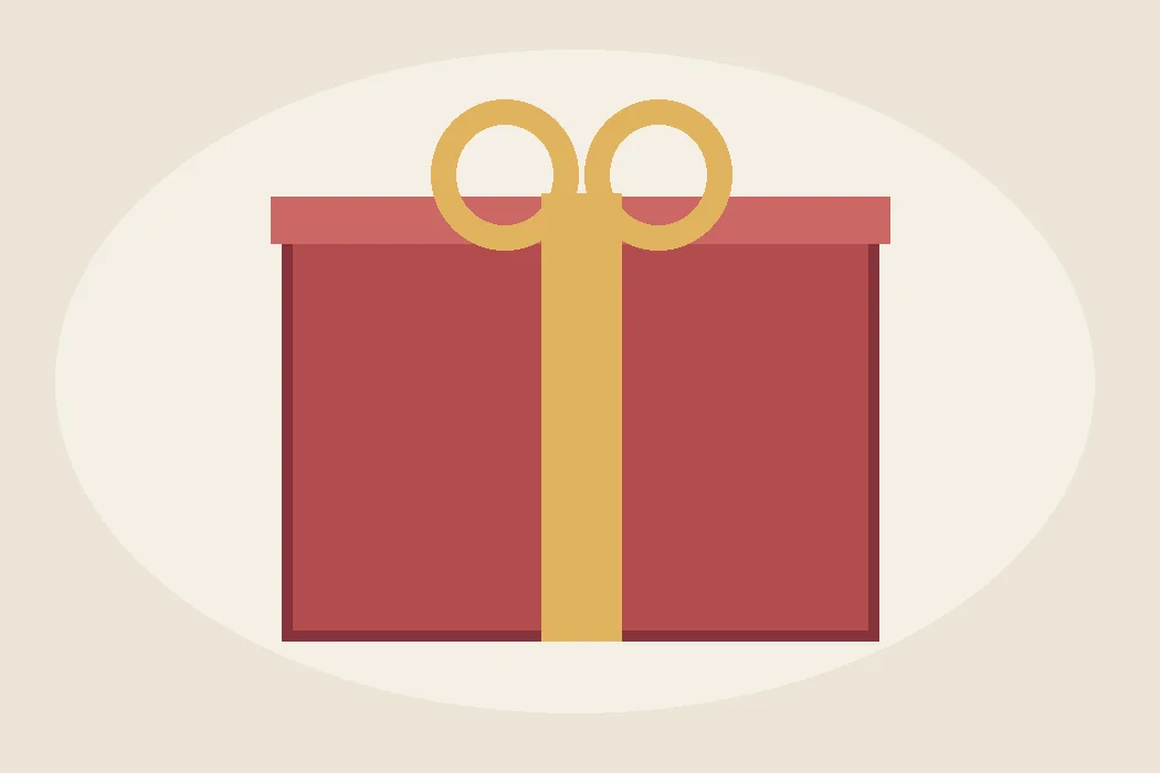 Voorbeeldresultaat van een kerstsurprise groot cadeau, gemaakt van knutselmateriaal