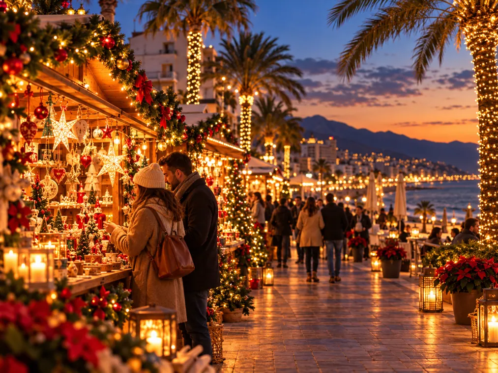 Sfeerillustratie van een kerstmarkt bij het onderwerp Kerstmarkt Málaga
